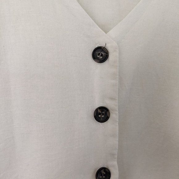 Zara puff short sleeve button up blouse Sz/ XS - Picture 8 of 9